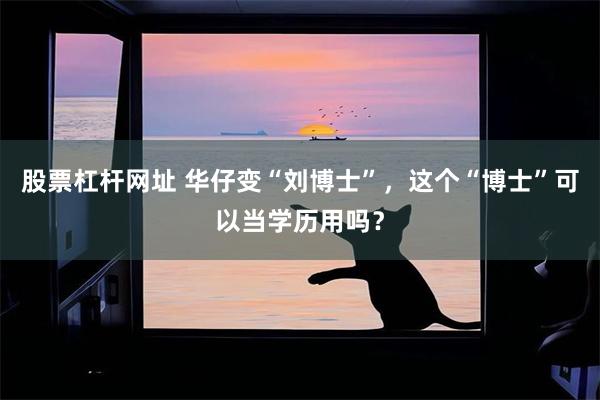 股票杠杆网址 华仔变“刘博士”，这个“博士”可以当学历用吗？