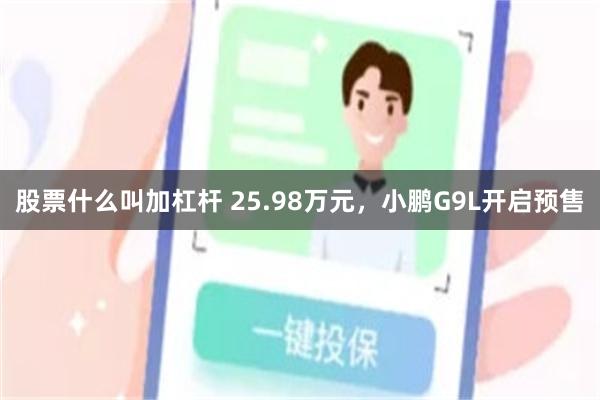 股票什么叫加杠杆 25.98万元，小鹏G9L开启预售