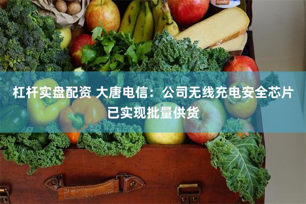 杠杆实盘配资 大唐电信：公司无线充电安全芯片已实现批量供货