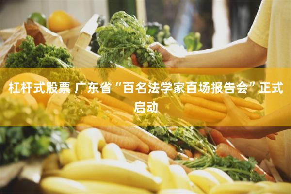 杠杆式股票 广东省“百名法学家百场报告会”正式启动