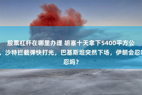 股票杠杆在哪里办理 胡塞十天拿下5400平方公里，沙特拦截弹快打光，巴基斯坦突然下场，伊朗会忍吗？